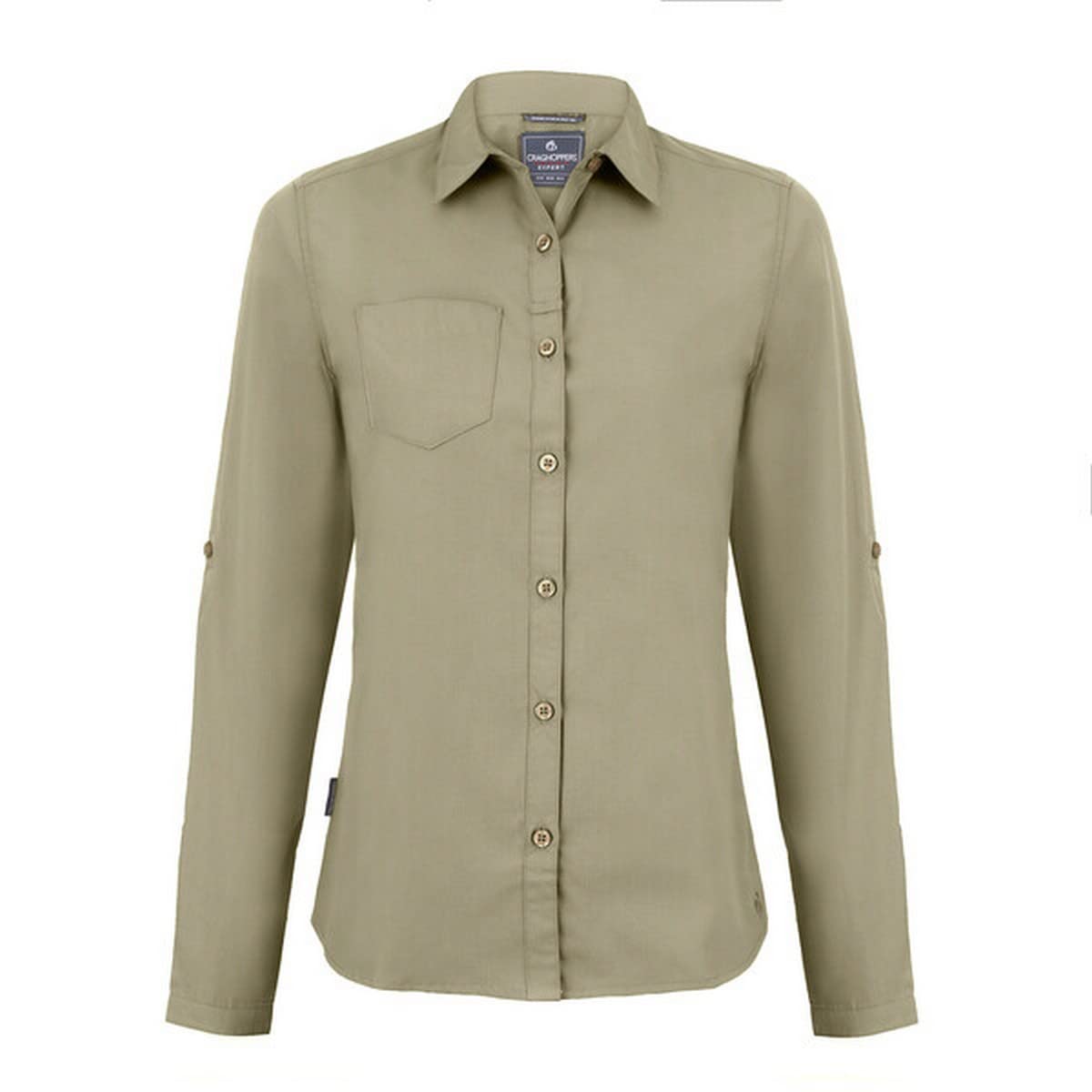 Craghoppers Women's Beige 'Expert Kiwi' Long Sleeved Shirt In Size 16