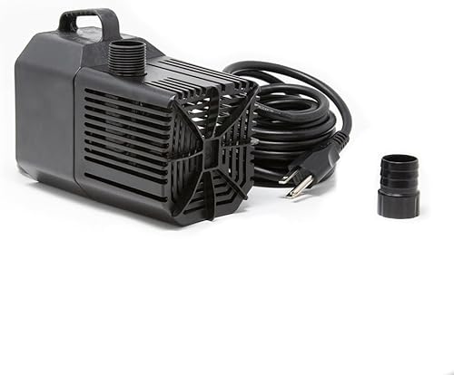 Beckett Bomba de agua sumergible de 1250 GPH Bomba de agua de apagado automático para cascada, corriente, jardín de agua, 50 W, 14.8 pies de