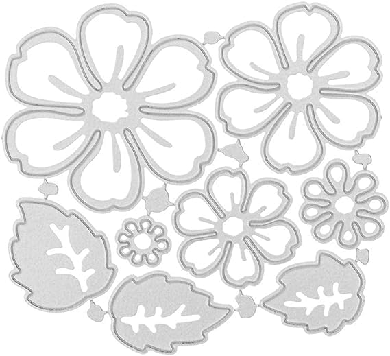 Troqueles de corte de metal con diseño de flores, hojas de flores, plantilla para hacer tarjetas de bricolaje, álbumes de recortes, papel para