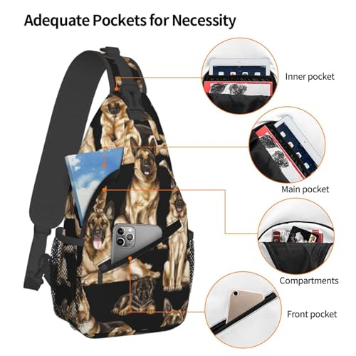 German Shepherd Dog Stylish Men'S Messenger Bag - Durable Polyester, Huge Capacity & Adjustable Strap4