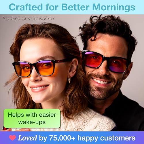 Amber Blue Light Blocking Glasses for Sleep - Large - Computer Glasses - Orange Blue Light Glasses - Amber Glasses to Block Blue Light - Sleep Glasses Blue Light Blocking - Amber Blue Blockers for Men
