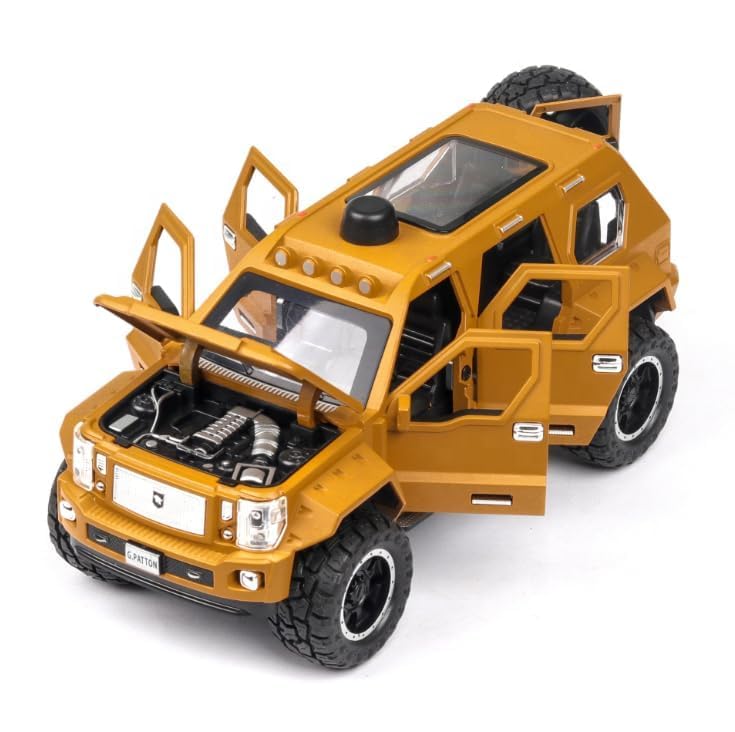 Image of SPITEN G Patton 1:24 Exclusive Alloy Metal Pull Back Die-cast Car Scale Model with Sound Light Mini Auto Toy for Kids Metal Model Toy Car with Sound and Light