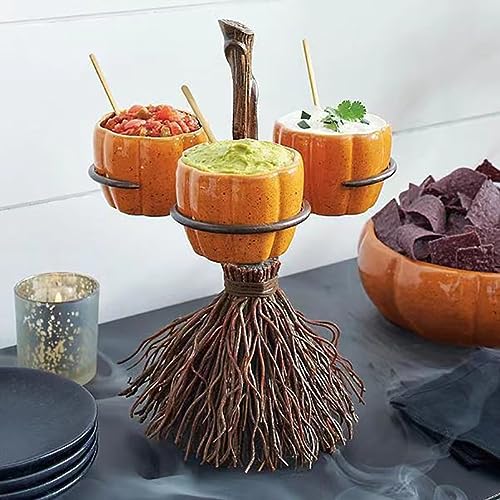 Support de Bol Citrouille d'Halloween Anti-Basculement à Structure de Balai Renforcée - 3