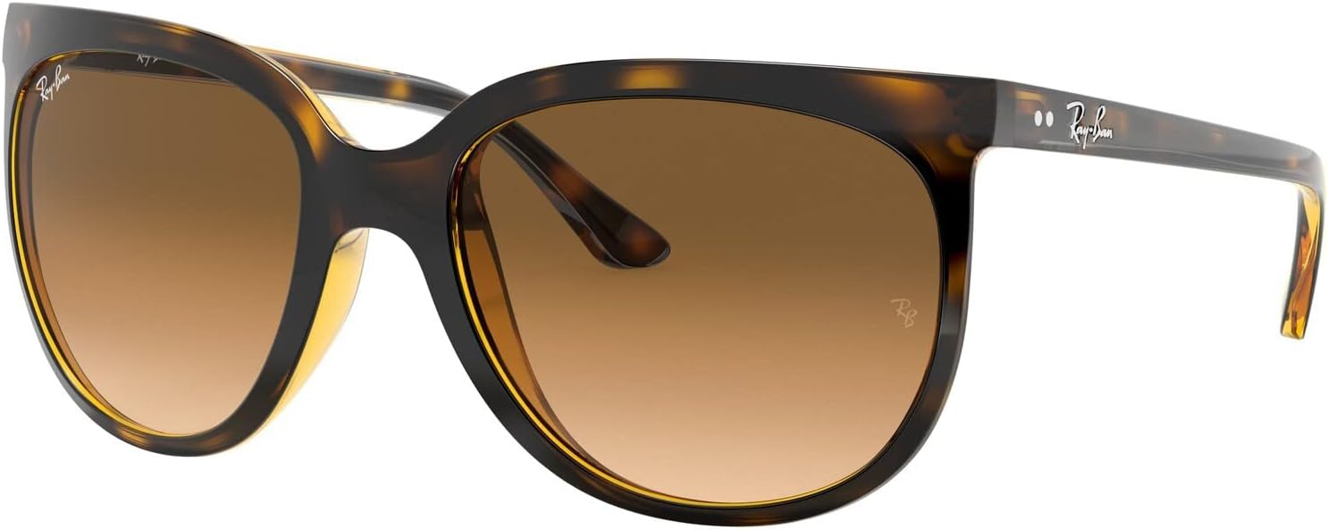 RB4126 Cats 1000 710/51 Sunglasses Bundle with Eyewear Cleaning Kit, Light Havana Clear Green