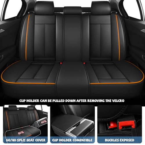Image of ILMO Seat Covers for Chevy Silverado 1500 2007-2026 (Black&Orange,Full Set)