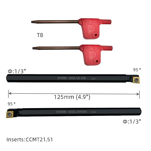 Miniatura 4 de Juego de 27 piezas de barra de perforación de torno indexable, 9 piezas de 12 pulgadas, 38 pulgadas, 516 pulgadas, soporte de herramientas de torno