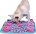 Woozapet Snuffle Mat for Dogs, Boredom Buster Interactive Puzzle Feeding Mat, Encourages Natural Foraging Skills and Stress Relief Small/Medium/Large Dogs (Pink and Blue)