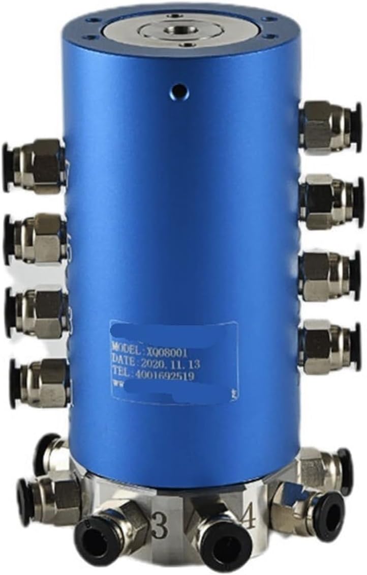 1 Pcs Pneumatic Rotary Joint High Speed ​​Hollow 360 Degree Rotary Cylinder Ventilation Collector Ring Multi-Way Slip Ring Thread(2 in and 2 Out M5)