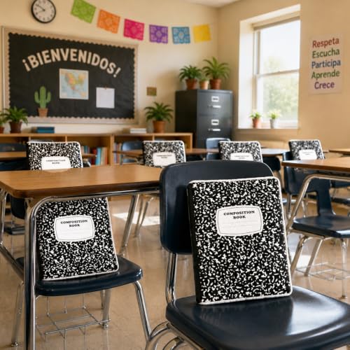 TEASIK Composition Notebook Pillow,Classroom Reading Corner,Back to School Plush Throw Pillow,First Day of School Decor,School Girl Style Classroom Decor,Student Teacher Gift Composition Book Decor - Image 7