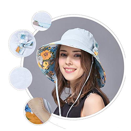 Chapeau de soleil large bord pour femme réversible UPF 50+ beach cap de voyage