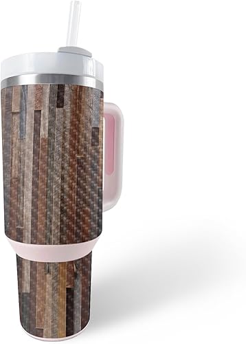 Miniatura 10 de MightySkins - Skin de fibra de carbono compatible con Stanley The Quencher H2.0 FlowState vaso de 40 onzas, azul acuarela, acabado de fibra de