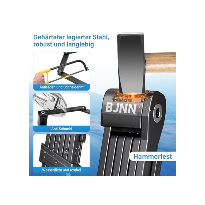 Folding Bike Lock, 80 cm 6 Knots Anti-Theft Bicycle Lock - Image 5
