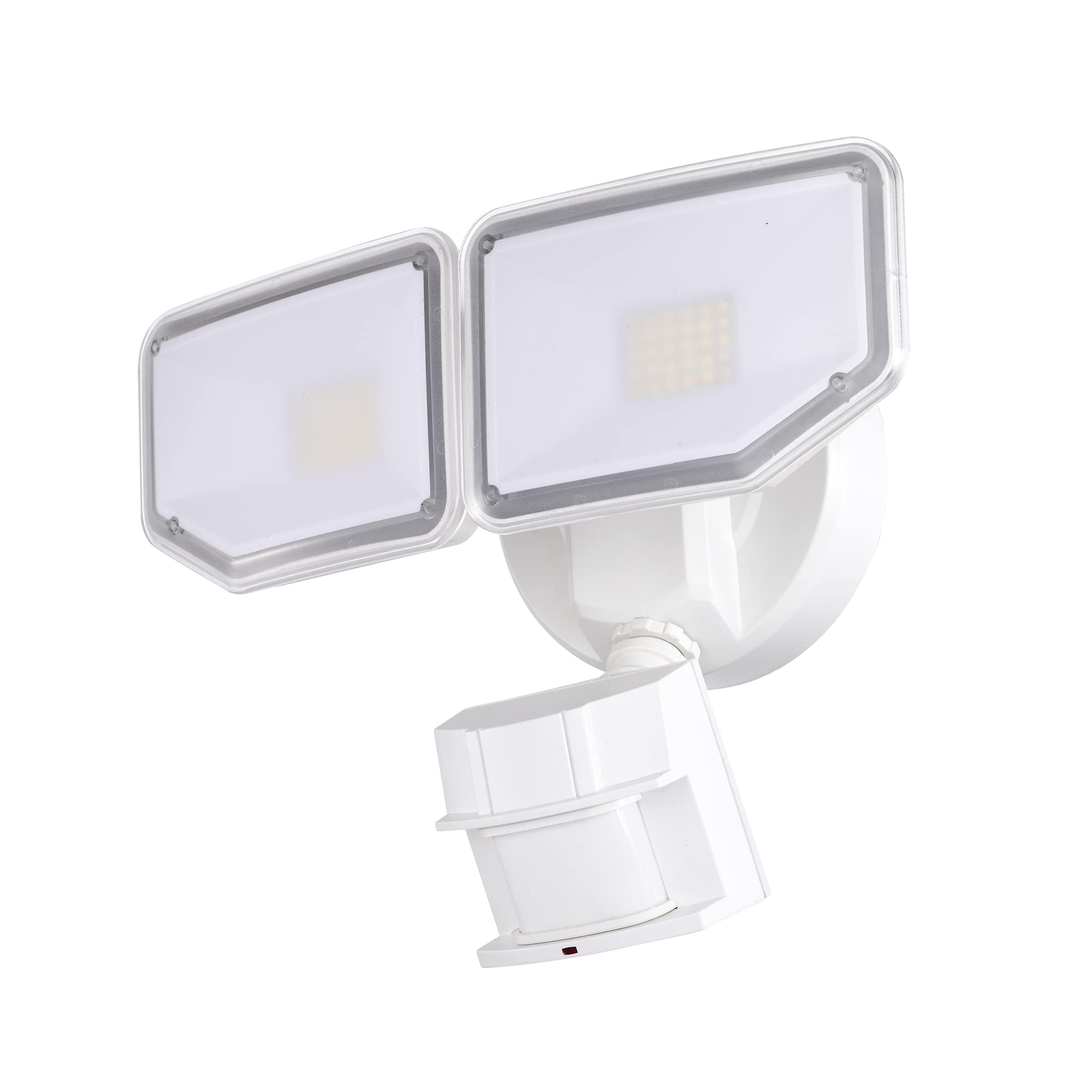 40W LED Sicherheitsleuchten Bewegungsmelder Licht Außen 180 Grad 4000LM 5000K ETL Wasserdicht Klar 2 Kopf Bewegungsmelder Flutlicht für Garage Hof (Weiß)