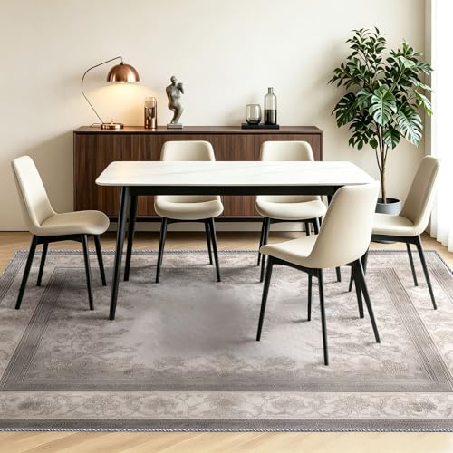 Tapis poil ras ultra doux rétro floral 60 x 90 cm pour cuisine et entrée
