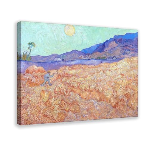 Champ de blé Van Gogh reproduction sur toile avec cadre à suspendre