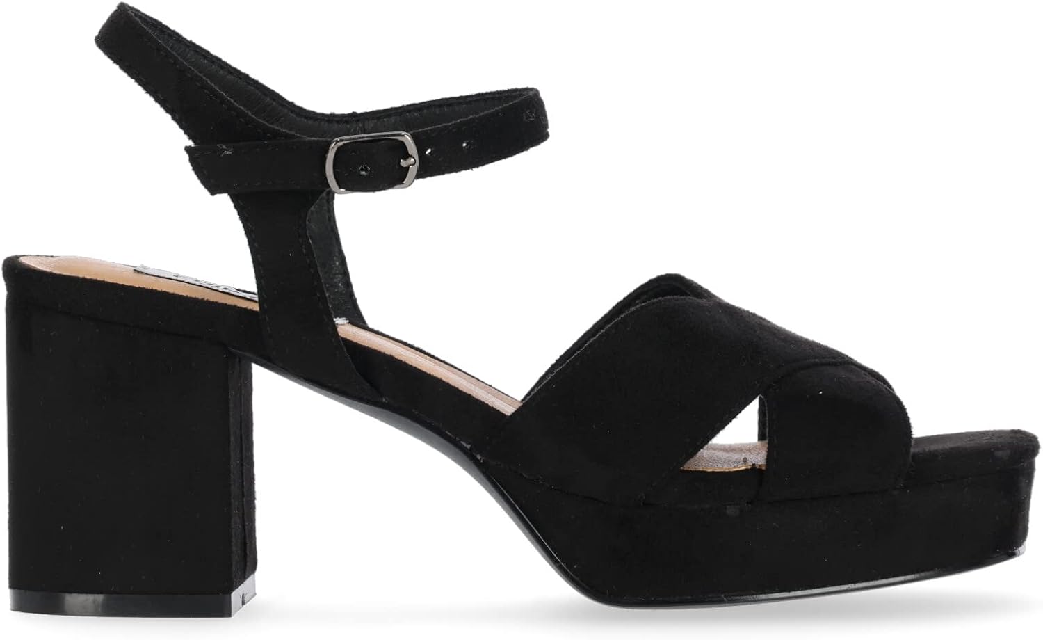 CHIKA10 FLORA15 Sandalia Tacón al tobillo elegante Negro Mujer