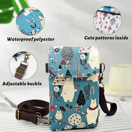 Polyester Crossbody Bag, Multiple Wearing Method Phone Purses with Strap Roomy Capacity, Cartoon Pattern Phone Cross body Bag(Style 2)4