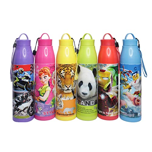 Image of EKAN 3 in 1 Motivational Water Bottles Set 2000 ml, 900 ml, 300 ml Large Capacity Sipper Bottles for School, Office, Home and Gym Use Leak-proof BPA-Free Water Bottles (Multicolor)