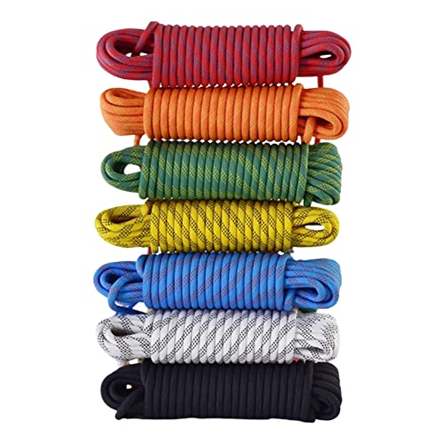 LQSSA Corde D'Escalade À Usage Multiple 10Mm,10M Corde D'Escalade À Usage Domestique Corde de Sécurité Multifonctionnelle/Black/10Mm 10M