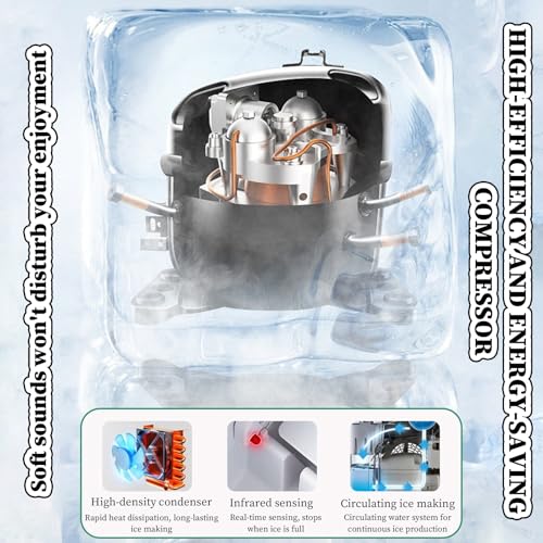Máquina fabricadora de bolas de hielo - Limpieza automática, produce 16 bolas de hielo cristalinas en 12 minutos, temporizador de 24 horas para cócteles y whisky, negro miniatura 3