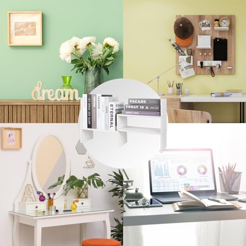 Bibliothèque de bureau réglable bois blanc 60cm Powerking