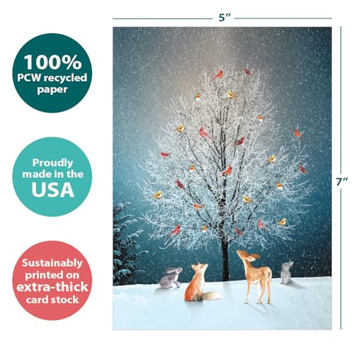 Tree-Free Greetings - Cartões comemorativos da estação - designs artísticos - 10 cartões + envelopes