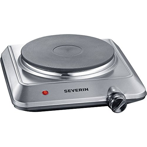 Severin Kp1092 Rechaud - Piastra Elettrica 1500w - Diametro 18 Cm - Termostato Regolabile - Ideale Per Cucine Piccole / Acciaio Inox
