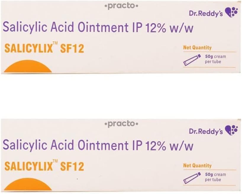 SALICYLIC Acid Ointment 12% W/W 50gm (SALICYLIX SF12) (Pack of 2)