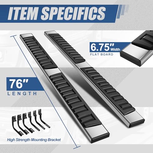 Estribos laterales acero inoxidable para Nissan Titan miniatura 3