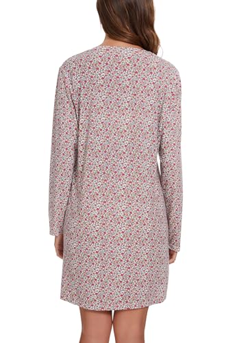 Image of Kabento 2 Pack Long Sleeve Nightgowns for Women Soft Cotton Night Gowns Sleepwear V Neck Nightshirts