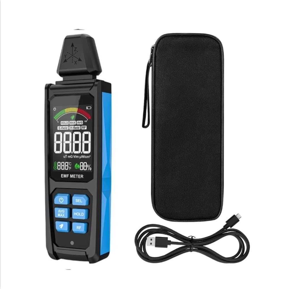 5-in-1 tester ricaricabile di radiazione del rivelatore di EMF, LCD