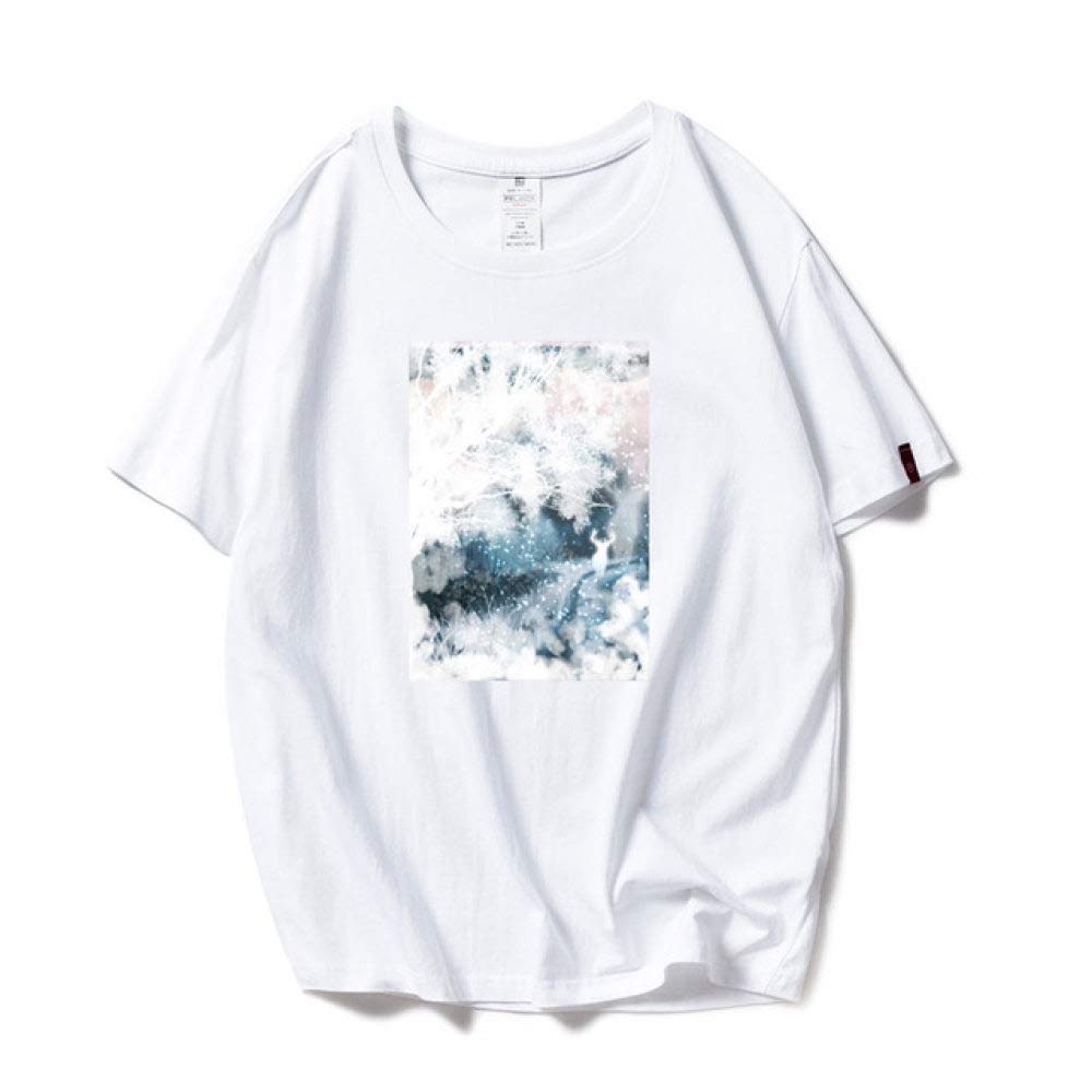 Camiseta de algodón para mujer top de manga corta con estampado de verano 2