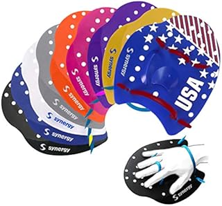 Synergy Hand Paddles for Swim Training (Blue, Large)