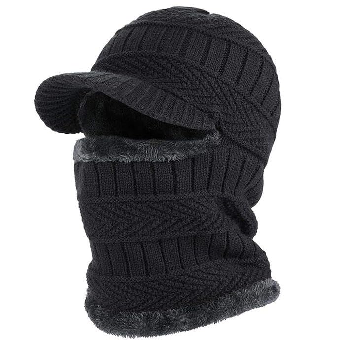 gney Winter Knit Balaclava Hat with Brim – Windproof Thermal Fleece Face Mask for Men & Women, Full Face Cover, Warm Ski Mask for Snowboarding,Cycling,Hiking, and Outdoor Cold Weather Protection Cup-picture-28