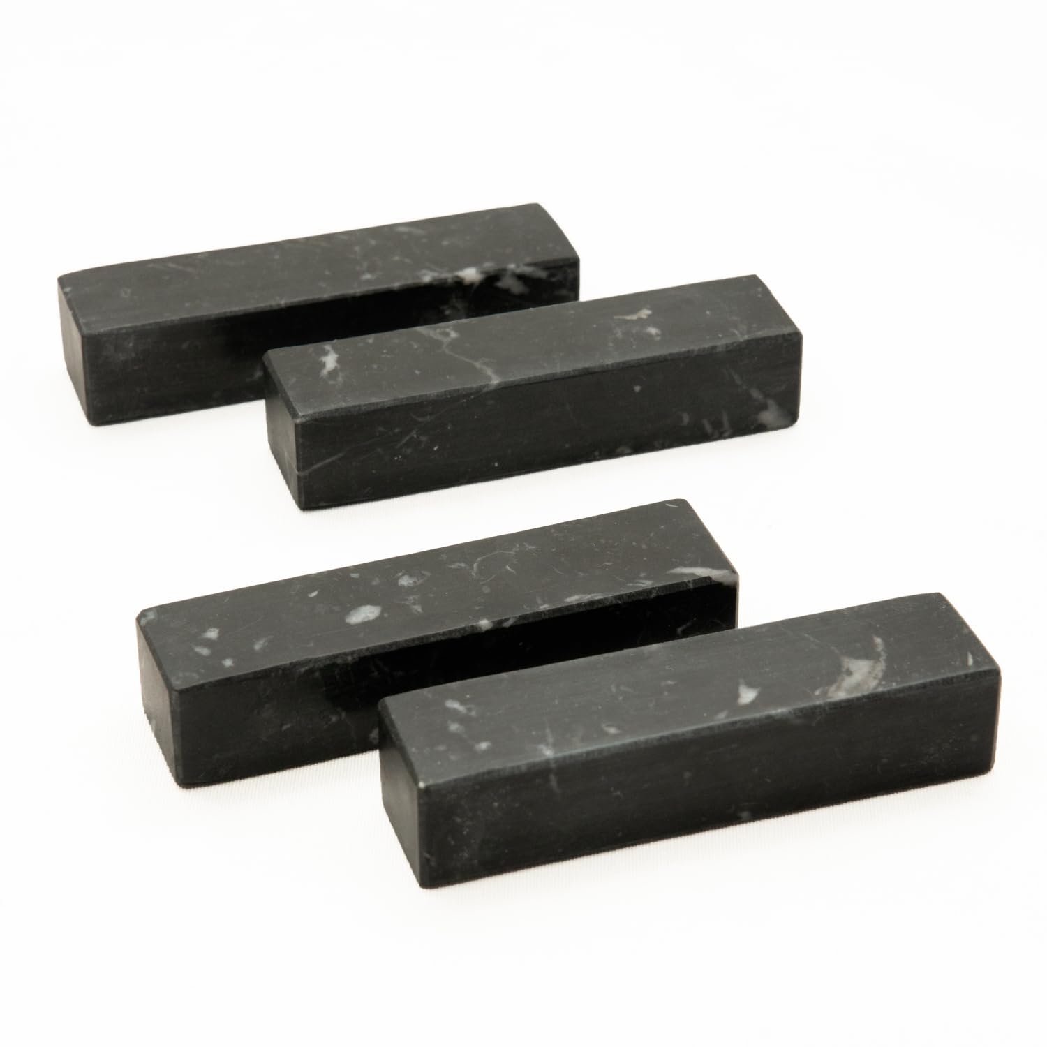 FORME STUDIO Set 4 Poggia Posate in Marmo Nero Marquina – Supporto Elegante per Posate e Bacchette – Accessorio Artigianale da Tavola Made in Italy