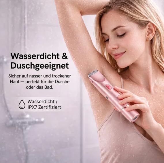 Rasoir Klyne Femme, Klyne Tondeuse Femme —— Tondeuse Intime & Sourcils, Recharge USB, Étanche IPX7, Pour Bikini, Aisselles, Jambes et Nez
