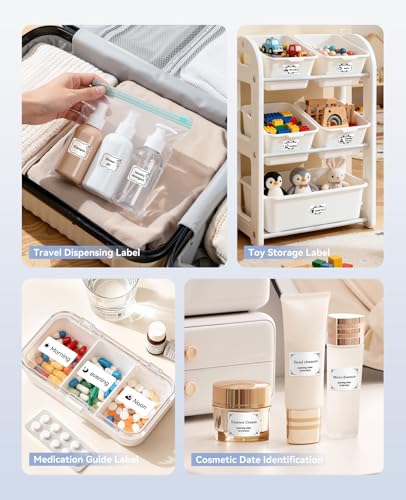 Image of NIIMBOT 3 Rolls Set Label for B1 /B21 /B3S Label Printer, 1.57 inch x 1.18 inch (40x30 mm), Waterproof Thermal Labels for Mason Jar /Pantry Kitchen Organization (White
