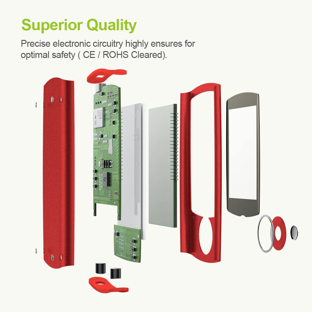 AUVON Rechargeable TENS Unit Muscle Stimulator, 24 Modes 4th Gen TENS Machine with 8pcs 2"x2" Premium Electrode Pads for Pain Relief: Red