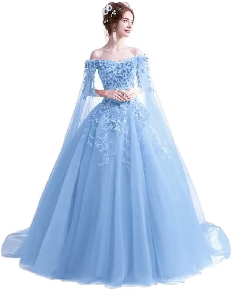 LEJY Women's Off The Shoulder Dress Masquerade Ball Gowns Prom Dress 2019