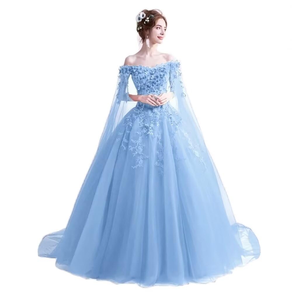 LEJY Women's Off The Shoulder Dress Masquerade Ball Gowns Prom Dress 2019
