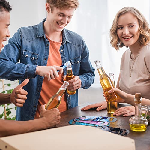 4 Pcs Flat Bottle Opener Heavy Duty Stainless Steel Beer Bottle Opener For Kitchen Bar Restaurant, 7 Inches (Marble Print) #TOP4