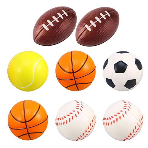 Toyvian Mini Bolas de Esportes de Espuma para Crianças Adultos Mini Beisebol Futebol Basquete Futebo