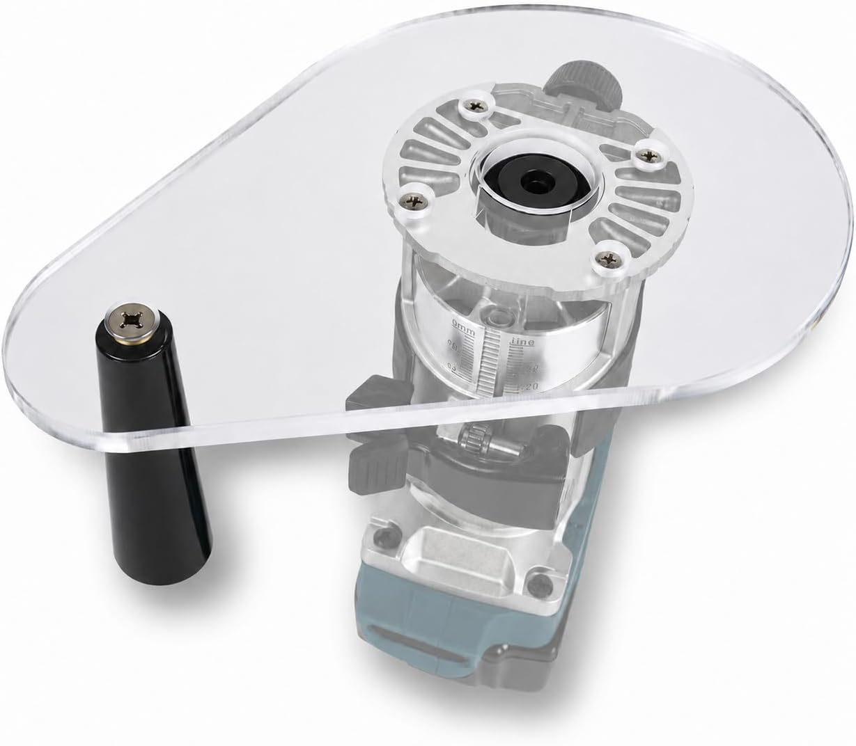 6" x 9" Clear Acrylic Router Base Plate, Compatible with Makita RT0701C & XTR01Z Compact Router, 3/8" Thick Pre-Drilled Single Grip Sub Base for Precision Woodworking and Edge Trimming