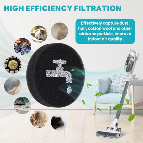 Filtres éponge pour BLACK+DECKER POWERSERIES+ BHFEA420J BHFEA520J Pack de 8 - 4