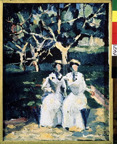 Tableau Deux femmes dans le jardin de Malevitch en impression premium