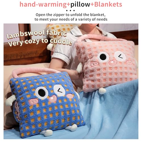 Almohada de lana suave 38x38 cm multiusos rosa miniatura 7
