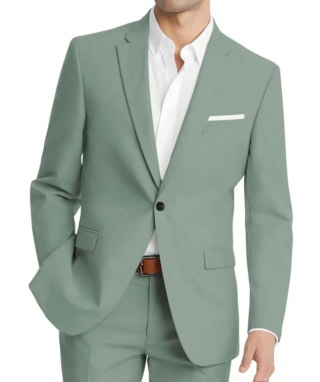 HUUTOE Mens Suits Regular Fit 2 Piece Slim Fit Suits for Men Wedding Prom Suit Separates Blazer Jacket Pants Set Guest