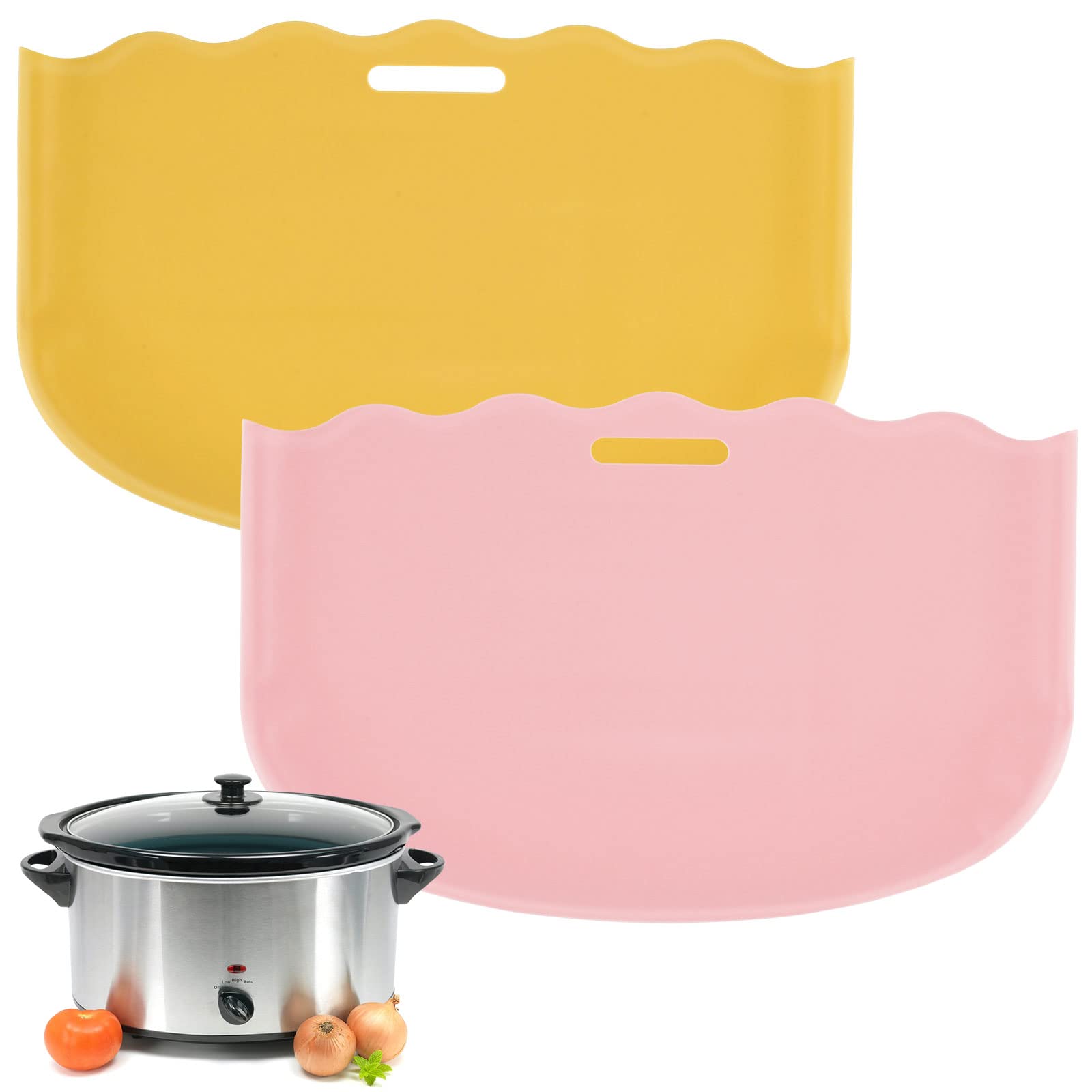 2 pezzi Silicone Slow Cooker Liner Riutilizzabile Silicone Slow Cooker Divider Barattolo Resistant Slow Cooker Insert Liner Lavastoviglie Safer Slow Cooker Accessori per la maggior parte dei