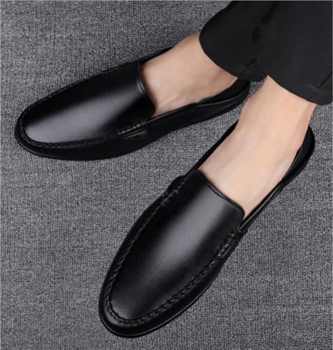 Loafers for Men Simple Moccasins Shoes Leather Flexible Flat Heel Wedding Slip On4