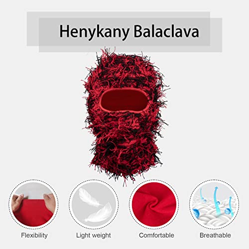 Distressed Balaclava Knitted Full Face Ski Mask Winter Windproof Neck Warmer For Men Women Yeat Shiesty Distress Mask Beanie Wine #TOP3